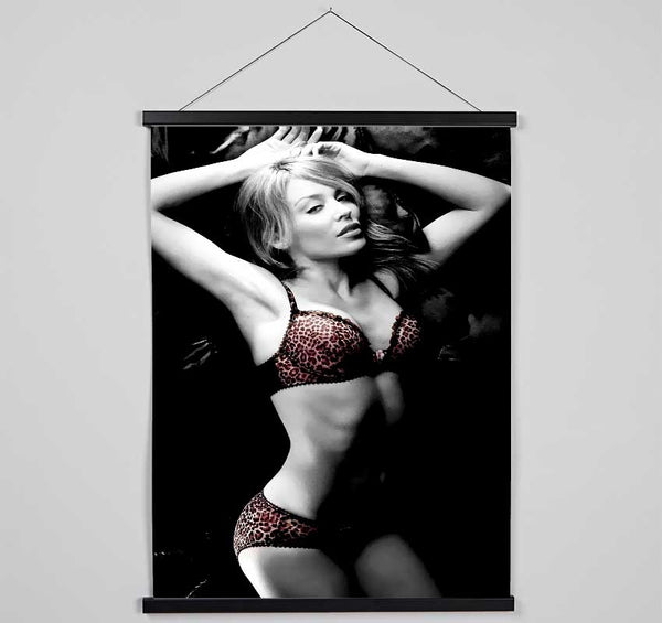 Kylie Minogue Lingerie Colour B n W Hanging Poster - Wallart-Direct UK