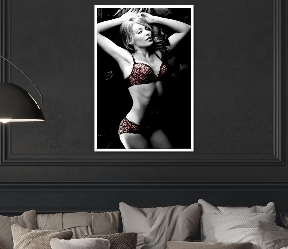 Kylie Minogue Lingerie Colour B N W Print Poster Wall Art