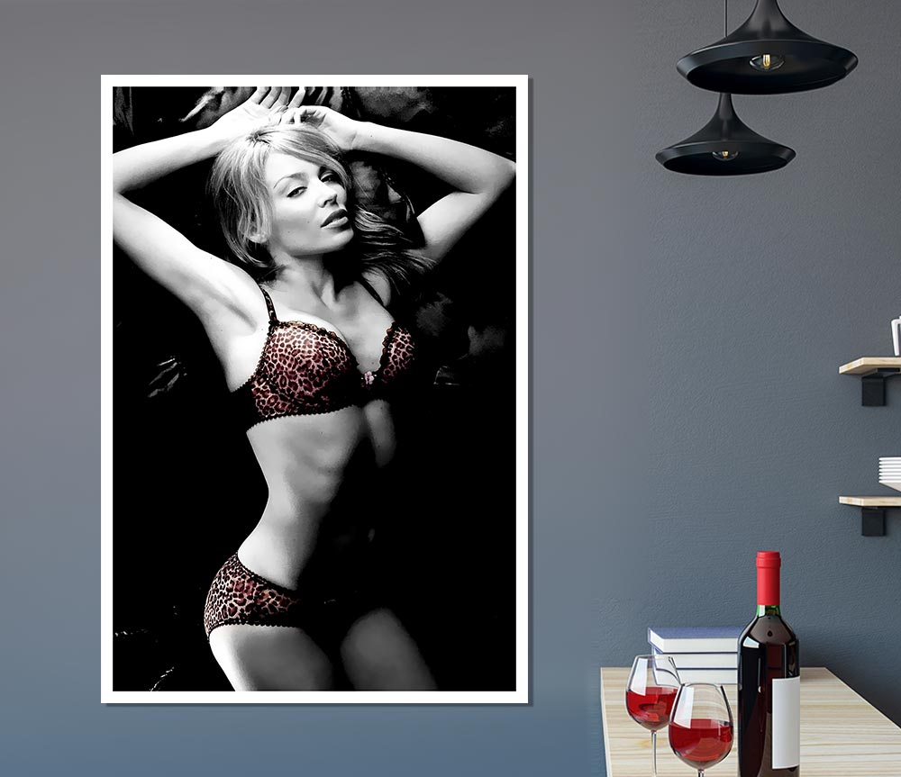 Kylie Minogue Lingerie Colour B N W Print Poster Wall Art