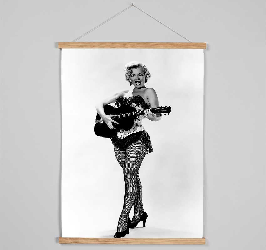 Marilyn Monroe Playing Guitar Hanging Poster - Wallart-Direct UK