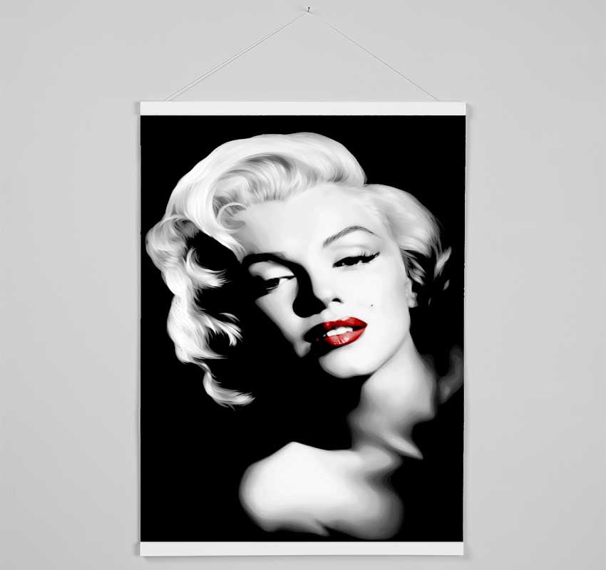 Marilyn Monroe Red Lips Portrait Hanging Poster - Wallart-Direct UK