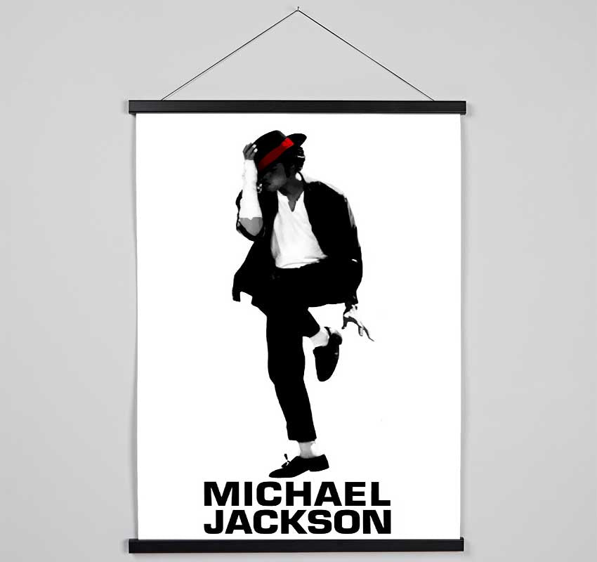 Michael Jackson B n W Red Hanging Poster - Wallart-Direct UK