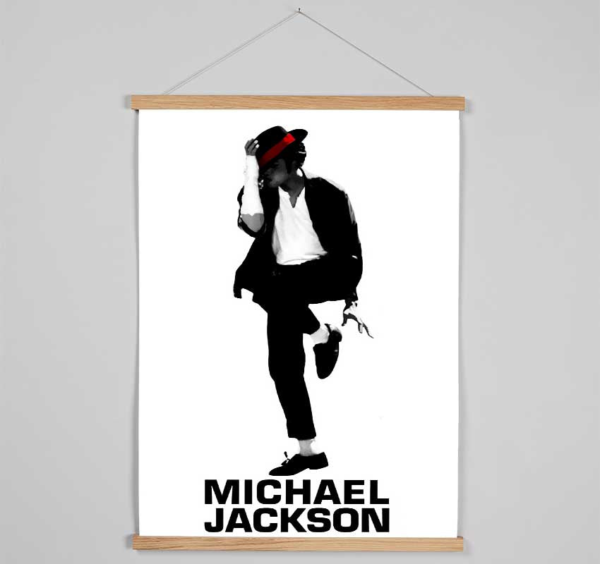 Michael Jackson B n W Red Hanging Poster - Wallart-Direct UK