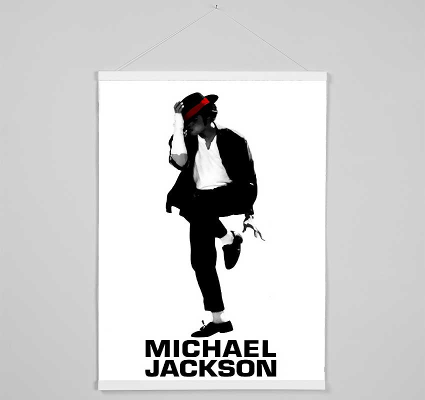 Michael Jackson B n W Red Hanging Poster - Wallart-Direct UK