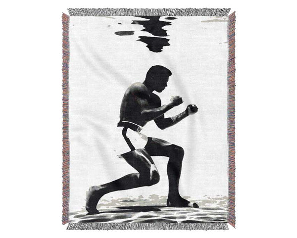 Muhammad Ali Boxing Under Water Woven Blanket