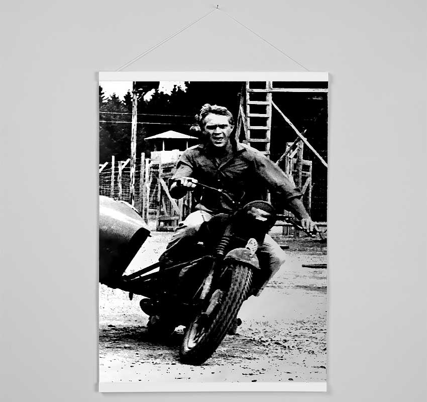 Steve Mcqueen Motorbike Hanging Poster - Wallart-Direct UK