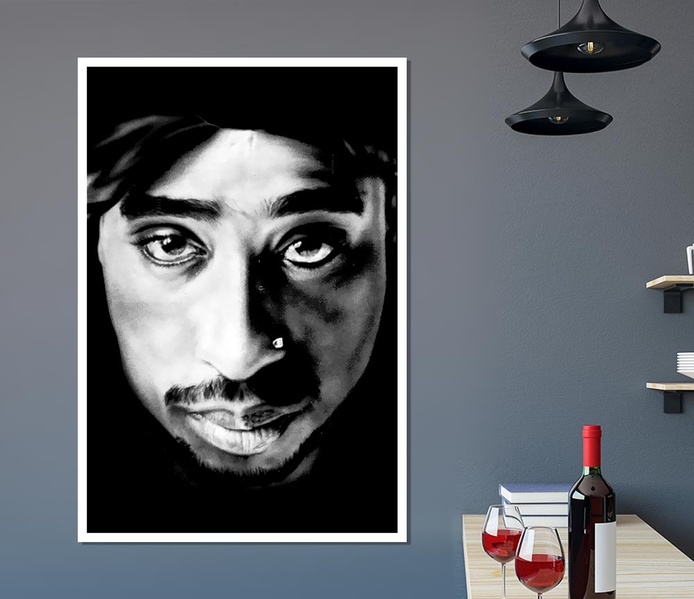 Tupac Face Print Poster Wall Art