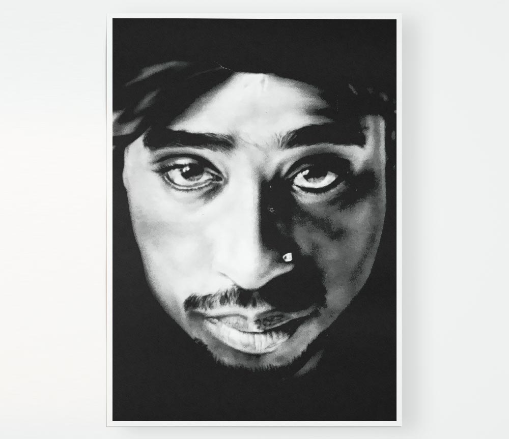 Tupac Face Print Poster Wall Art