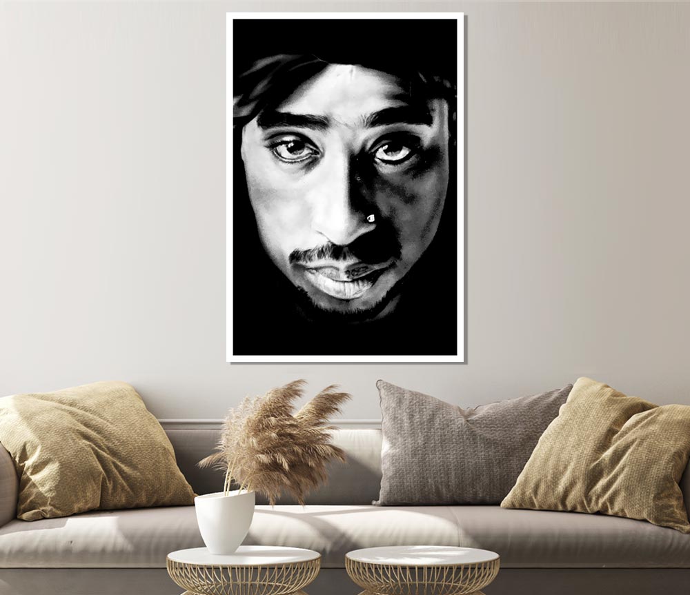 Tupac Face Print Poster Wall Art