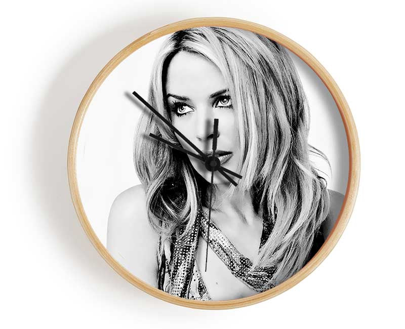 Kylie Minogue Look B n W Clock - Wallart-Direct UK