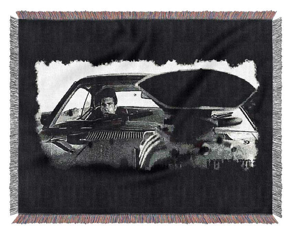 Mad Max Car B n W Woven Blanket