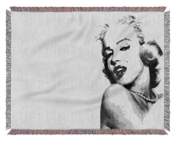 Marilyn Monroe Retro Grey Woven Blanket