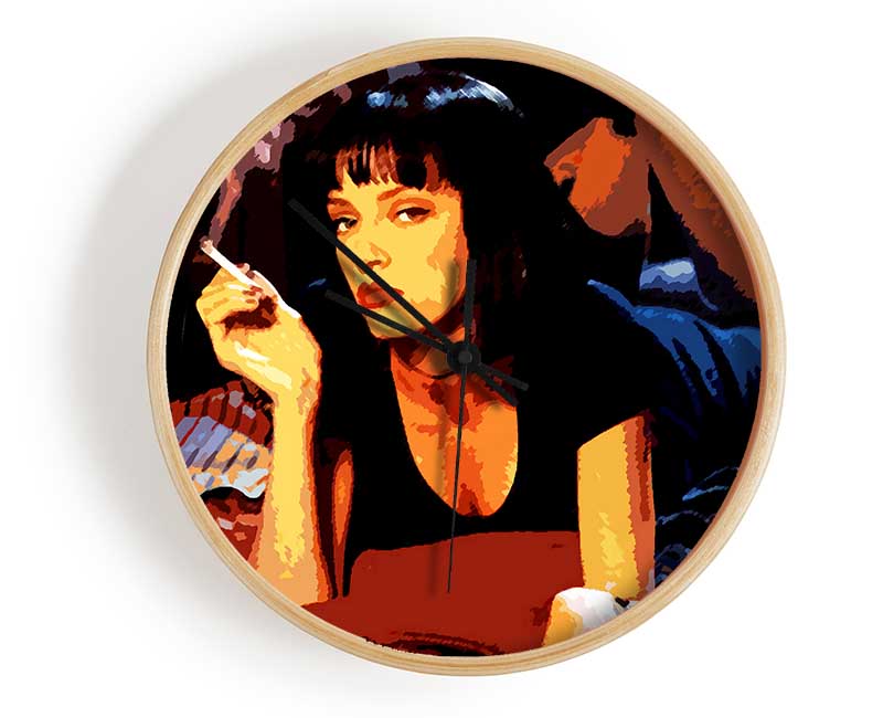 Pulp Fiction Mia Smoking Clock - Wallart-Direct UK