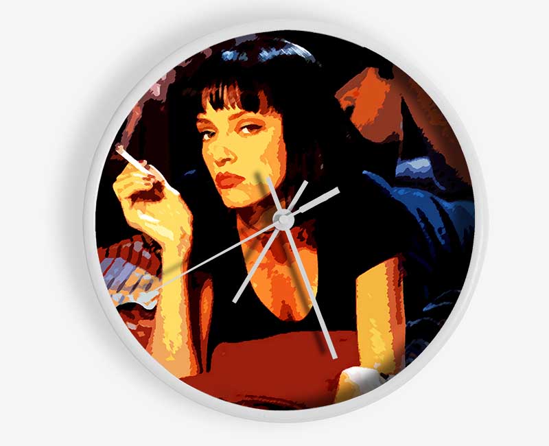 Pulp Fiction Mia Smoking Clock - Wallart-Direct UK