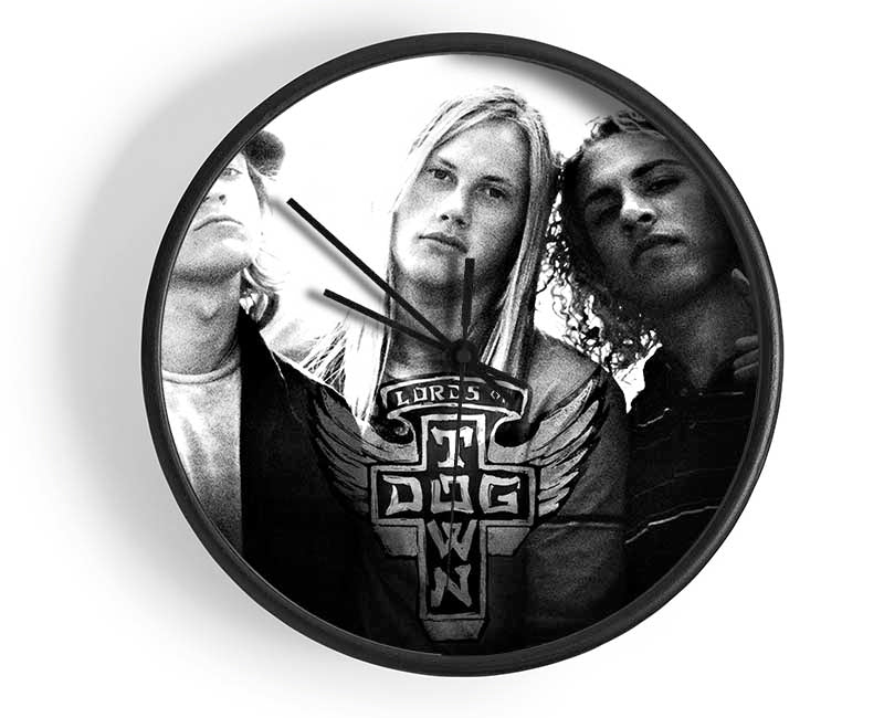 The Lords Of Dog Town B n W Clock - Wallart-Direct UK