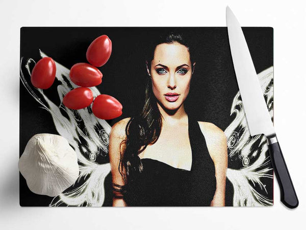 Angelina Jolie Angel Wings Glass Chopping Board