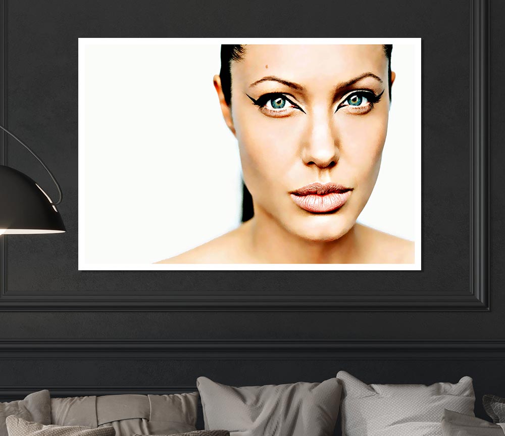 Angelina Jolie Cat Eyes Print Poster Wall Art