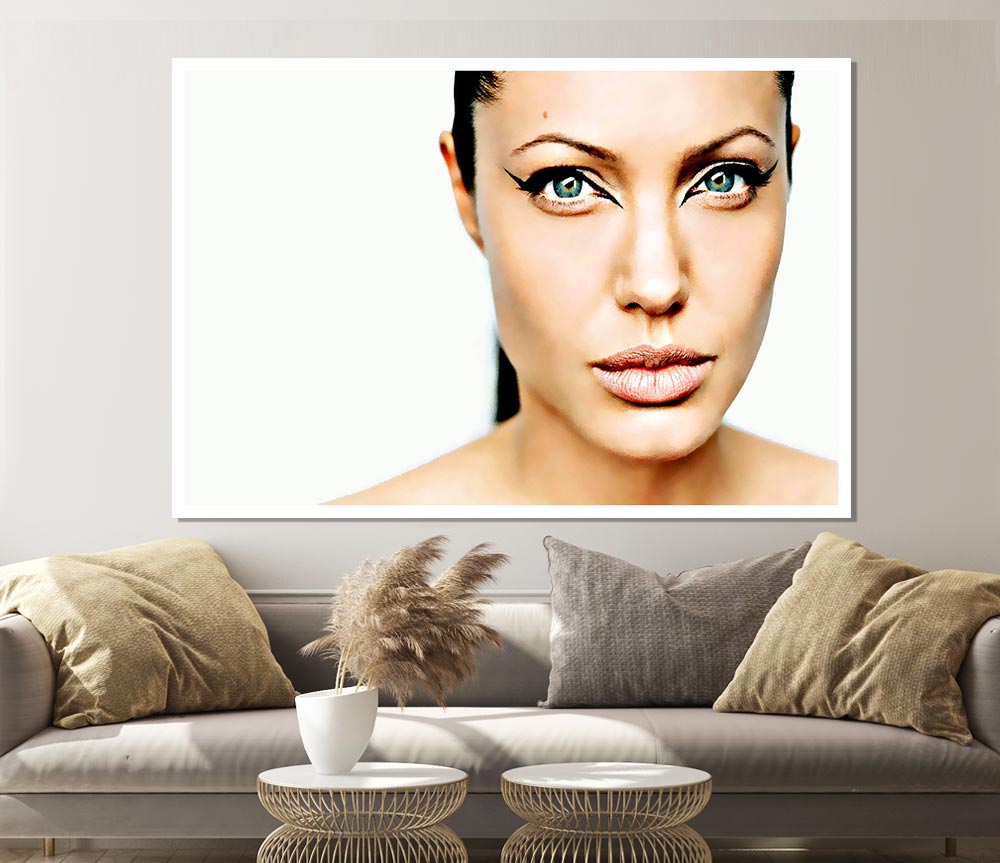 Angelina Jolie Cat Eyes Print Poster Wall Art