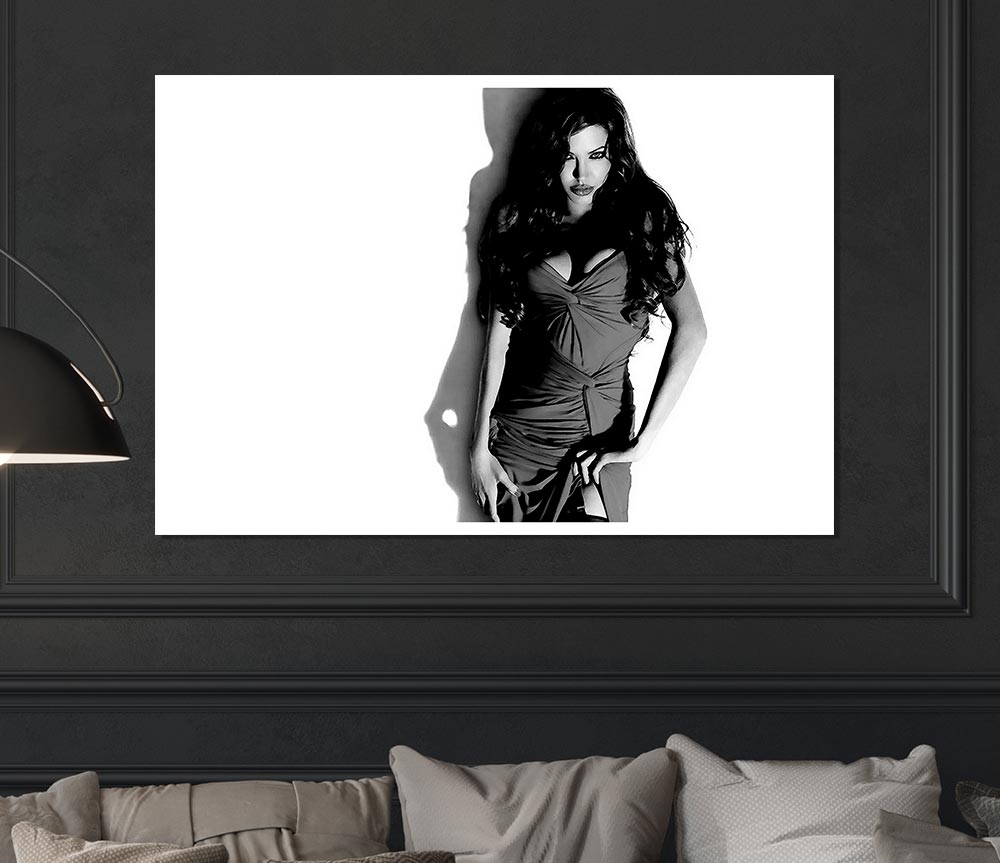 Angelina Jolie Dress B N W Print Poster Wall Art