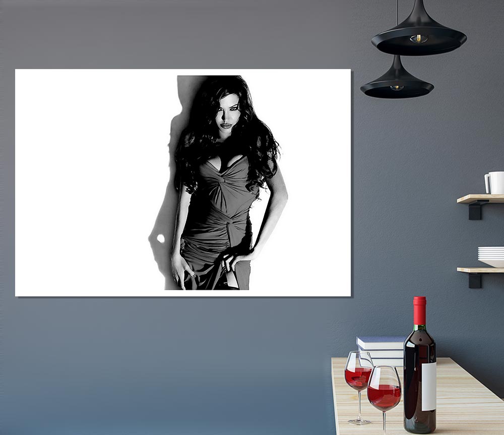 Angelina Jolie Dress B N W Print Poster Wall Art