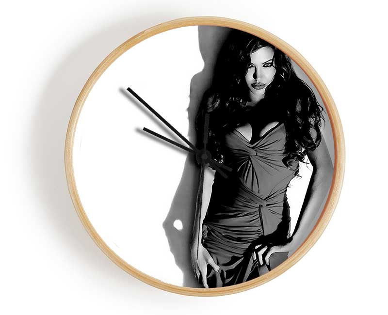 Angelina Jolie Dress B n W Clock - Wallart-Direct UK