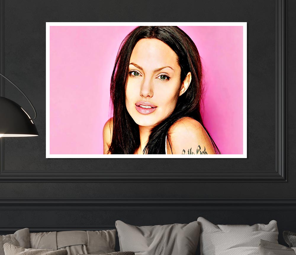 Angelina Jolie Pink Print Poster Wall Art