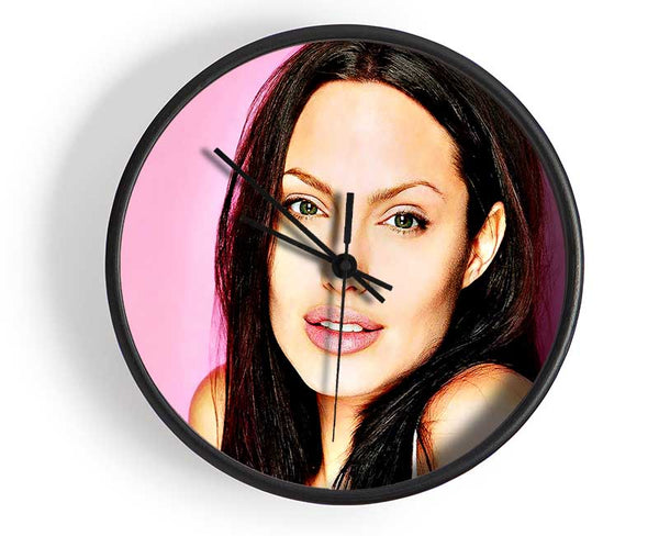 Angelina Jolie Pink Clock - Wallart-Direct UK