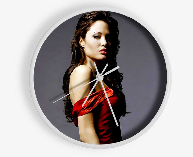 Angelina Jolie Red Dress Clock - Wallart-Direct UK