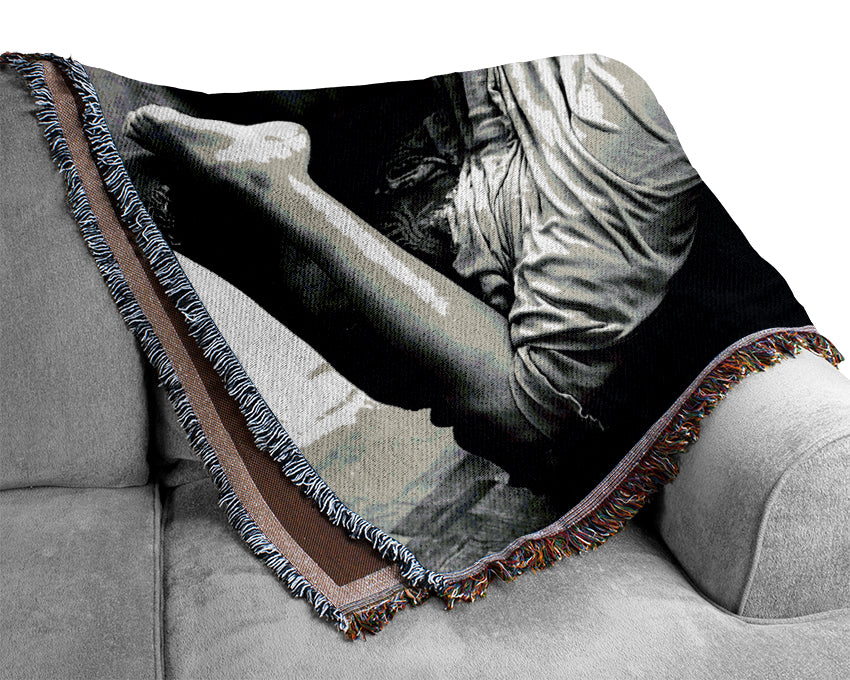 Angelina Jolie Sofa B n W Woven Blanket