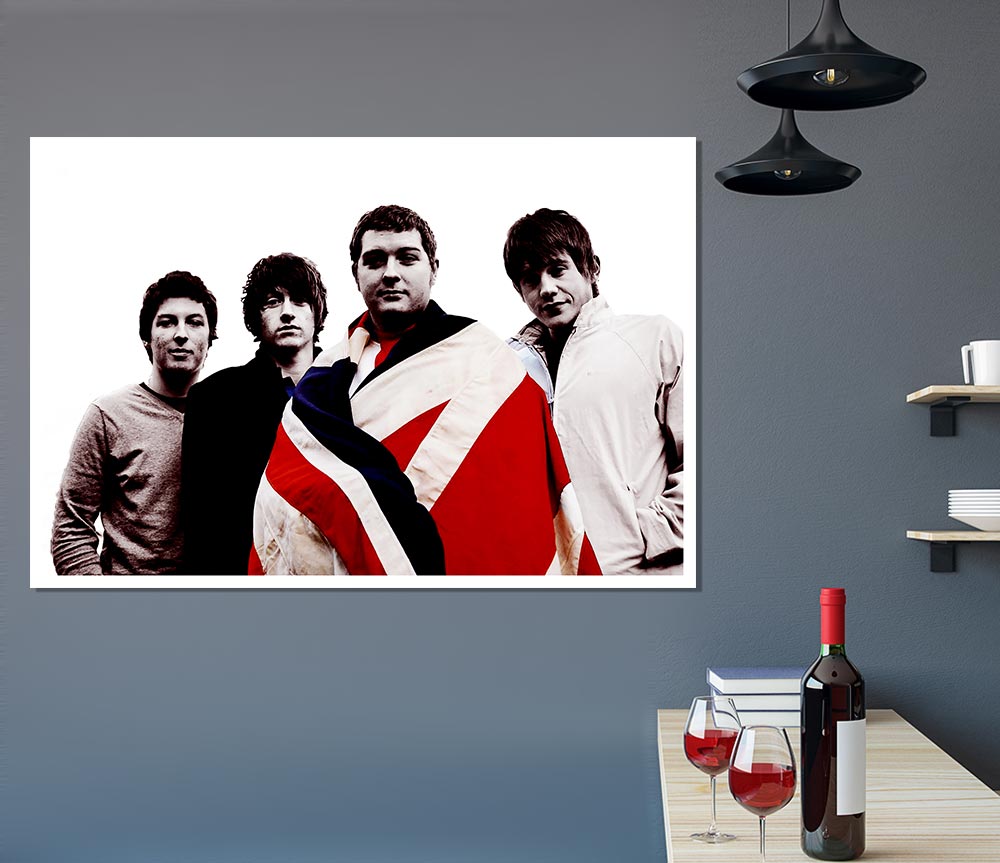 Arctic Monkeys British Flag B N W Print Poster Wall Art