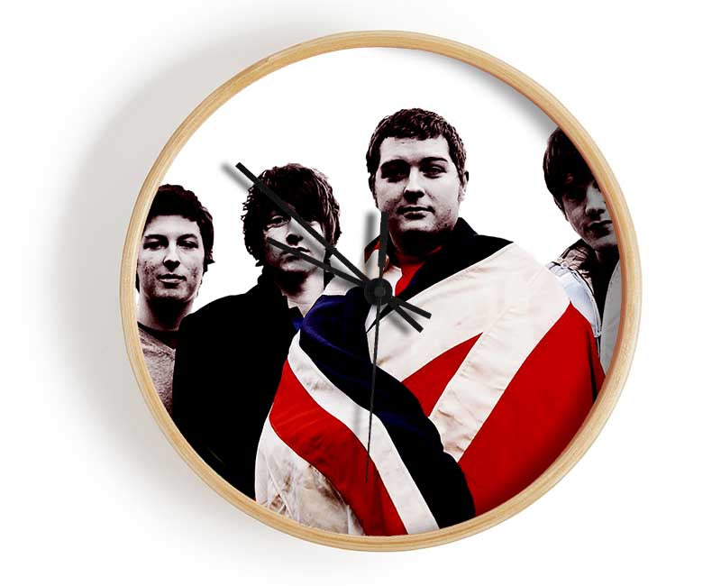 Arctic Monkeys British Flag B n W Clock - Wallart-Direct UK