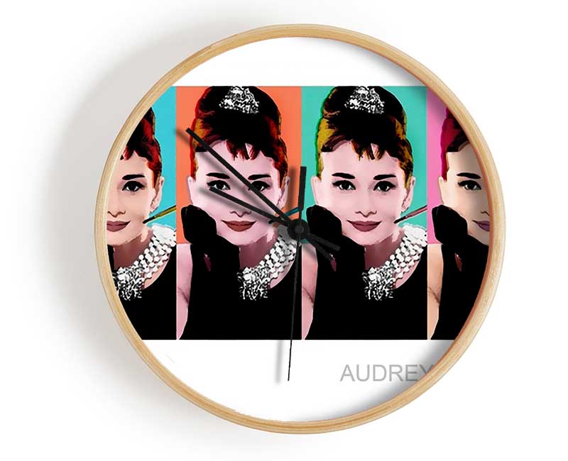 Audrey Hepburn 4 Faces Clock - Wallart-Direct UK