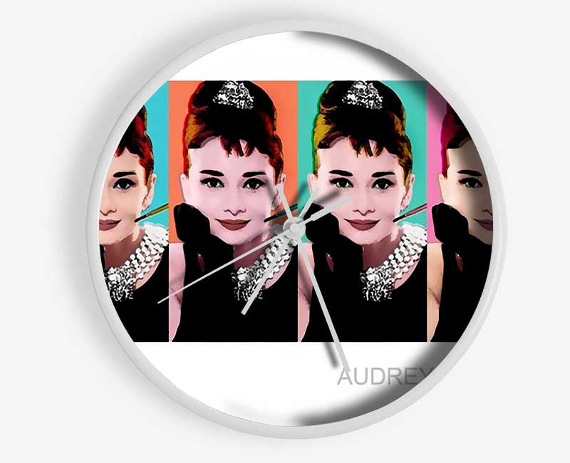 Audrey Hepburn 4 Faces Clock - Wallart-Direct UK