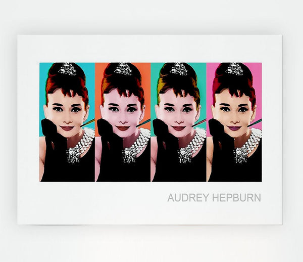 Audrey Hepburn 4 Faces Print Poster Wall Art