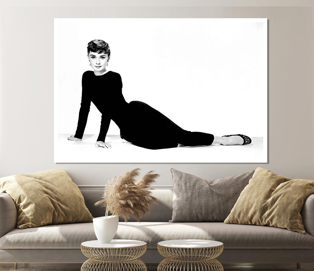 Audrey Hepburn Cat Suit Print Poster Wall Art