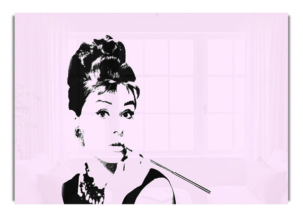 Audrey Hepburn Cigarette Pose Pink