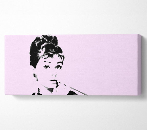 Audrey Hepburn Cigarette Pose Pink