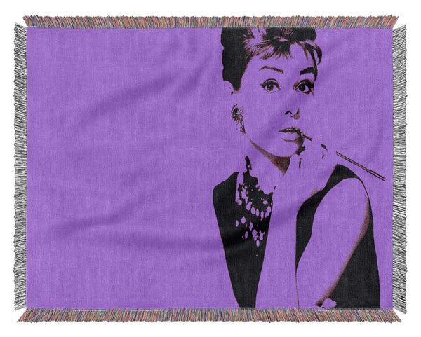 Audrey Hepburn Pink Woven Blanket