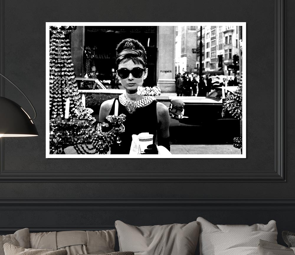 Audrey Hepburn Sunglasses Print Poster Wall Art