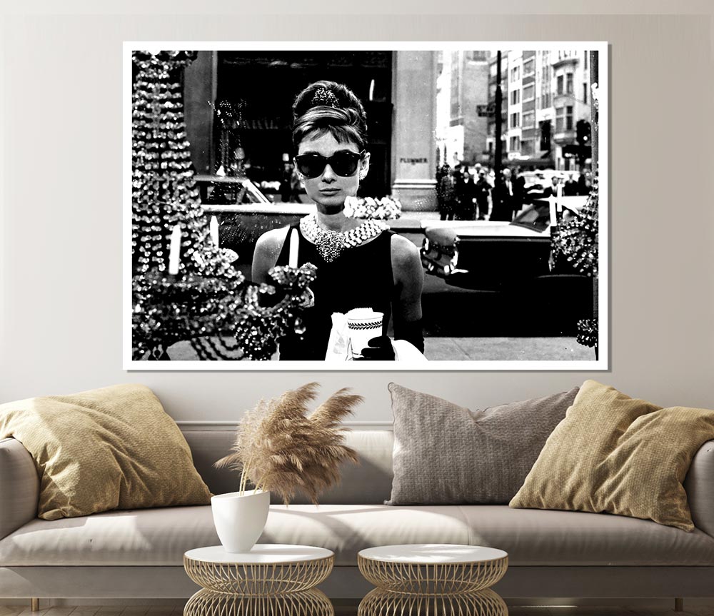 Audrey Hepburn Sunglasses Print Poster Wall Art