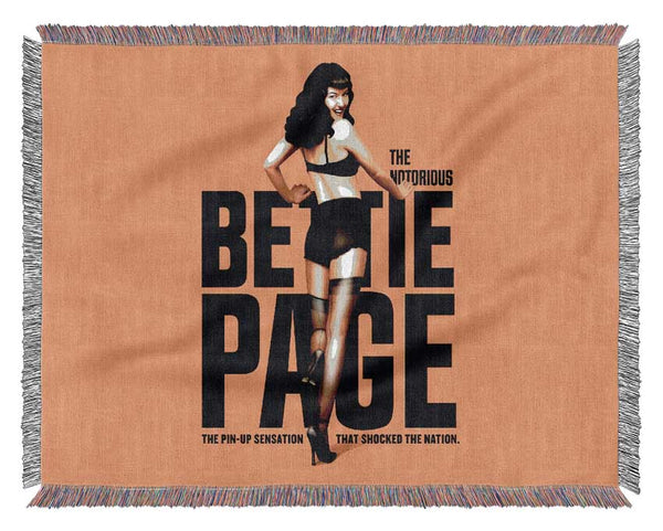 Bettie Page Yellow Woven Blanket