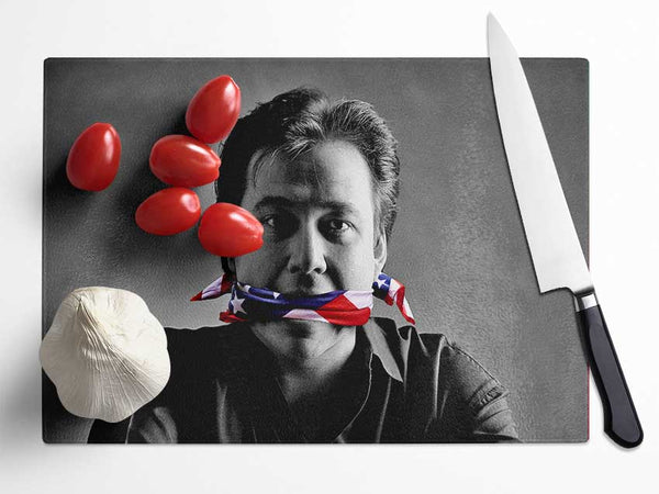 Bill Hicks Flag Gag Glass Chopping Board