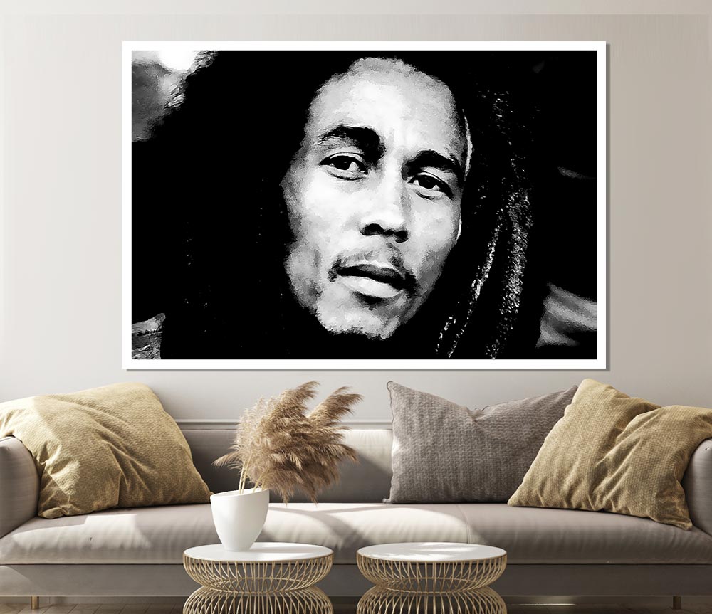 Bob Marley Iron Lion Print Poster Wall Art