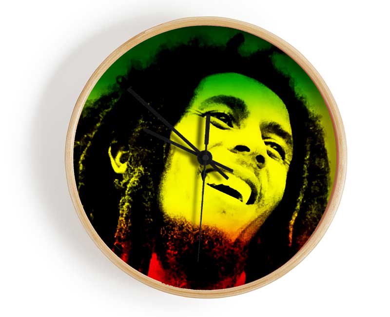 Bob Marley Rasta Colours Clock - Wallart-Direct UK