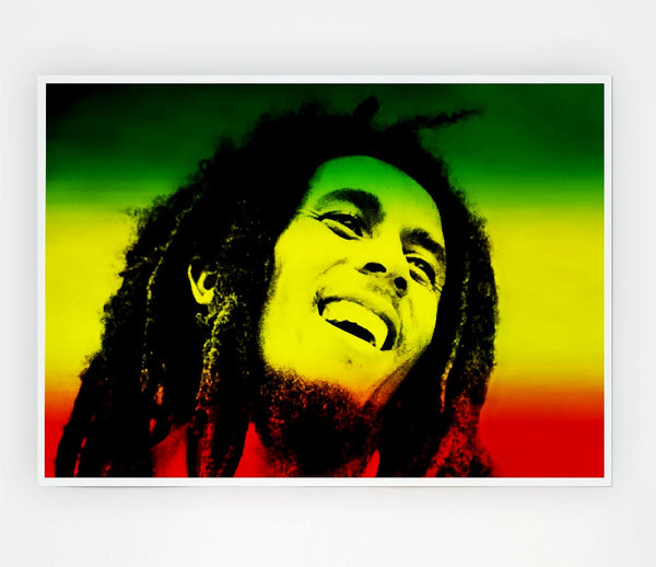 Bob Marley Rasta Colours Print Poster Wall Art