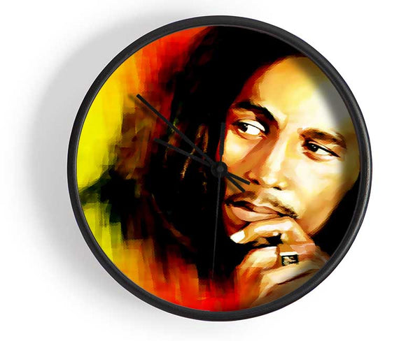 Bob Marley Red Yellow Green Clock - Wallart-Direct UK