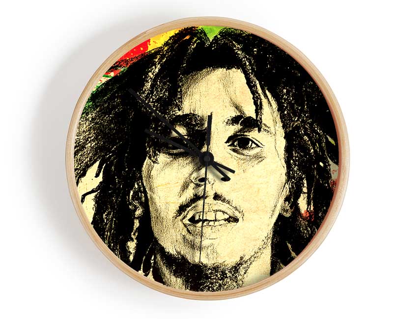 Bob Marley Splash Colour Clock - Wallart-Direct UK