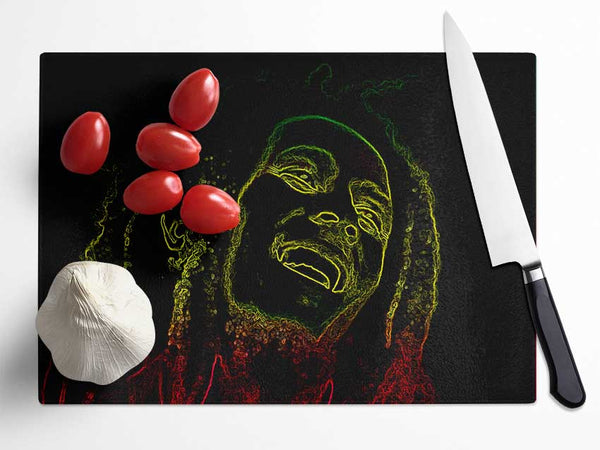 Bob Marley Glass Chopping Board