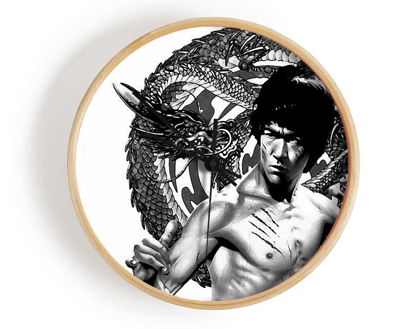 Bruce Lee Dragon B n W Clock - Wallart-Direct UK