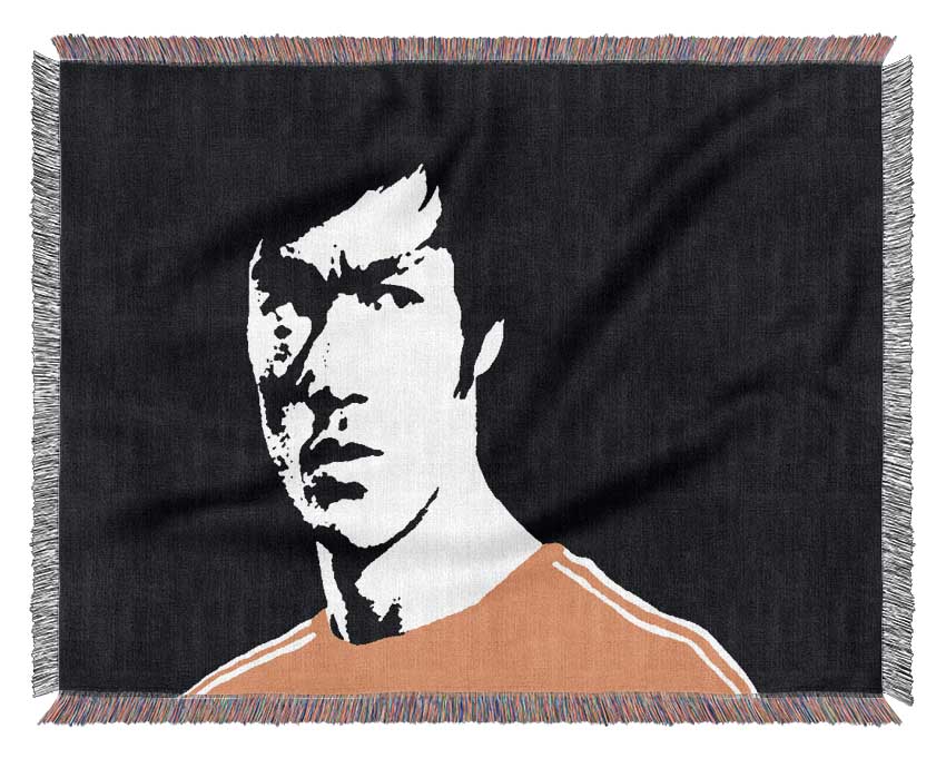 Bruce Lee Dragon Yellow Jump Suit Woven Blanket